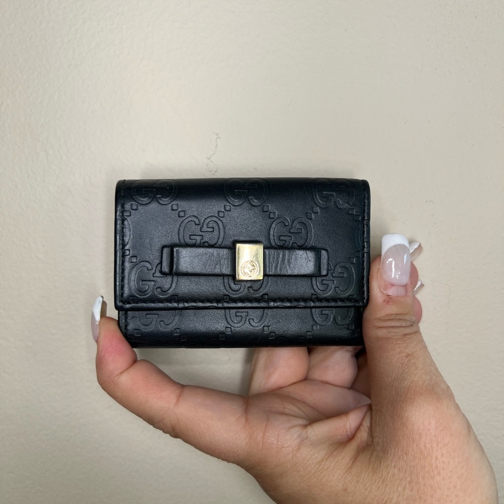 Gucci Black Leather key card holder Wallet